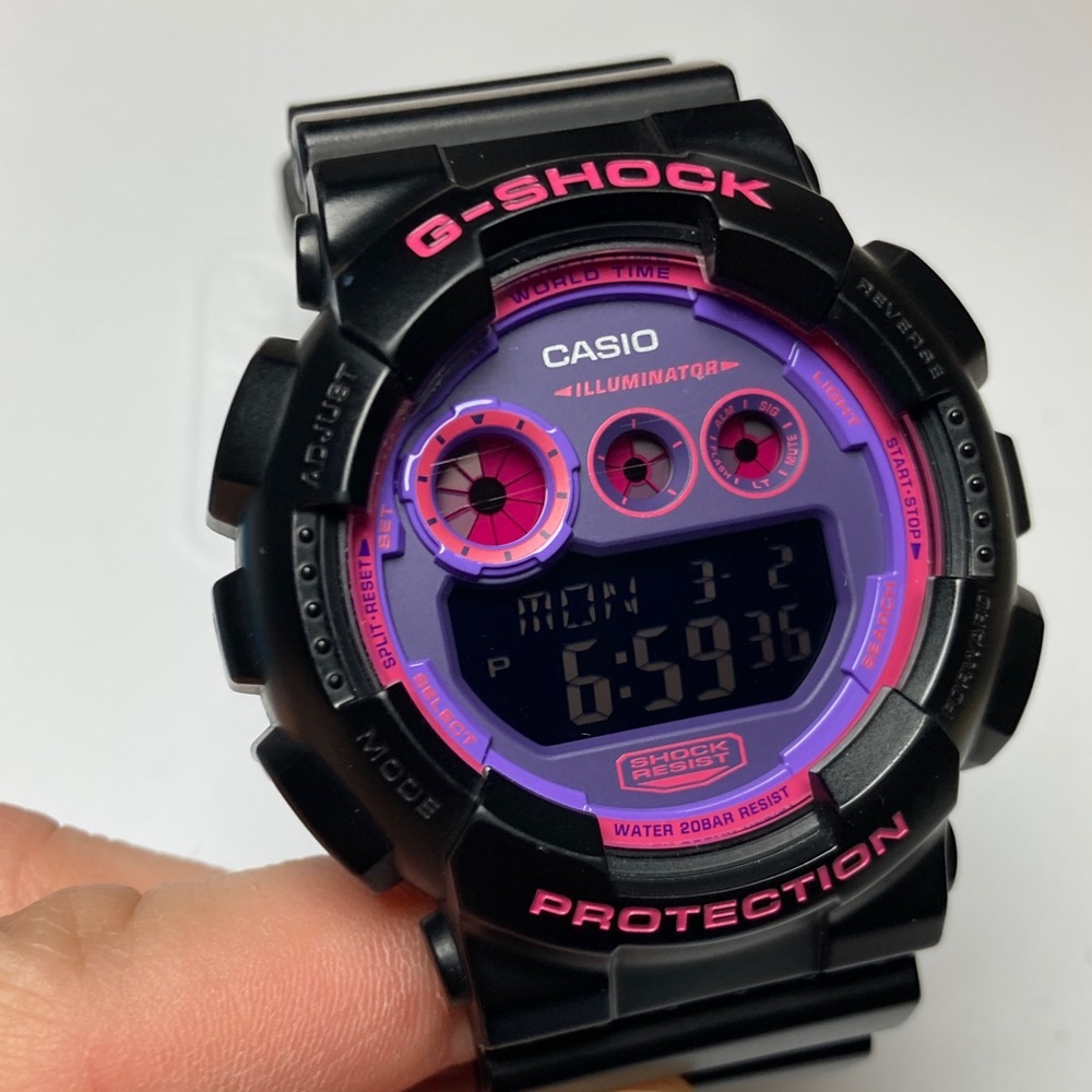 Casio Gshock, GD-120N, purple pink black, working battery, light works - Picture 3 of 15